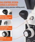 X Axis Power Feed For Milling Machines, dual-control lever and knob, manual and automatic for precise operation