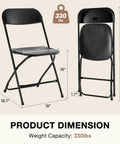 Dimensions of Folding Chairs Sets Of 10 330 Lb Capacity Plastic Stackable Portable Patio Dining Set For Indoor Outdoor Use.