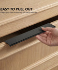 Matte Black Finger Edge Cabinet Pulls Six And One Quarter Inch, 20 Pack, Heavy Duty Metal Drawer Handles for easy opening