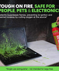 Person using Lithium-Ion Battery Fire Extinguishing Gel 3-Pack For Electronics on a laptop fire