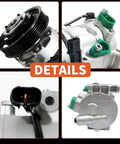 Heavy Duty AC Air Conditioner Compressor With Clutch For Hyundai Accent 2012 To 2017 showing six groove pulley and connections.