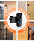 Anti-Theft Doorbell Mount For Blink Video Doorbell 1st Gen, Weatherproof Wall Bracket With Rain Cover on various doors.