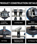 Heavy Duty Vacuum Countertop Leveling System With 3 Second Quick Suction Tech, construction details showing components