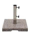 Beefy 42 Lbs Square Granite Umbrella Base Grey For Outdoor Patios, 15 By 15 Inch Footprint, with stainless steel pole holder