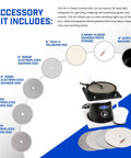 8 Inch Pro Grade All U Need Lapidary Machine For Stone Cabbing And Polishing, accessory kit with diamond discs