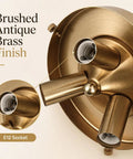 Brushed antique brass finish showing E12 socket and mounting details for DSMJFU Gold Kitchen Pendant Light for Kitchen Vintage Glass Pendant Light.
