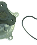 New Engine Water Pump With Gasket WPF 027 For Scion FRS Subaru BRZ Crosstrek. Shown with metal body and rubber gasket, top view.