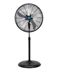 Front view of High Velocity 20 Inch Oscillating Pedestal Fan For Industrial Use 3 Speed One Sixth HP Six Point Six Feet Cord UL Listed