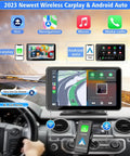 Wireless CarPlay And Android Auto Receiver With Plug And Play 7 Inch HD Touch Screen Car Stereo showing navigation app on screen