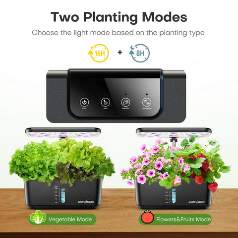 Indoor Hydroponic Garden System With 10 Pod Kit For Herbs And Veggies, LED Grow Light, Countertop Germination Setup, Easy Water Circulation For Fresh Lettuce And Microgreens At Home