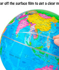 10 Inch DIY World Globe For Kids Learning Hands On Assembly Educational Rotating Globe with tear-off protective film.