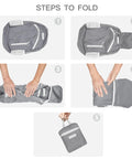 Steps to fold 35L Foldable Waterproof Backpack For Outdoor Adventures Equipped With Wet Clothes Compartment Ultra Lightweight