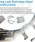 3 Inch Stainless Exhaust Tacking Band Clamp On For Welding Fabrication Durable Rustproof Steel Construction Secure Clamp On Fit