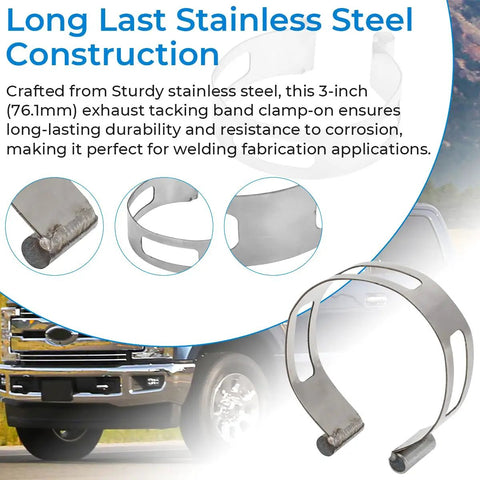 3 Inch Stainless Exhaust Tacking Band Clamp On For Welding Fabrication Durable Rustproof Steel Construction Secure Clamp On Fit