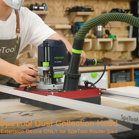 Dust Collection Shroud For Slab Flattening Router Sled With Two And Fifteen Thirty Second Inch Dust Collector Interface in workshop