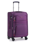 Softside Expandable Carry On Luggage With Four Spinner Wheels, Durable 21-Inch Suitcase Expands About 20 Percent For Extra Packing Room, Purple