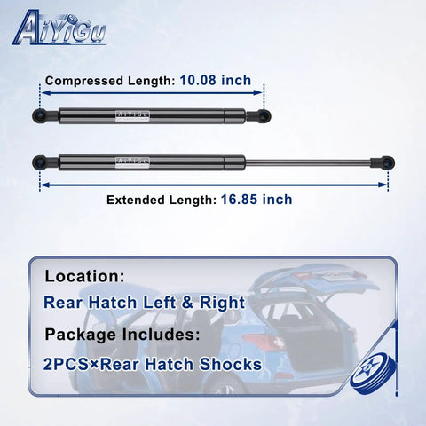PM3315 Rear Hatch Shocks Struts Lift Gate Gas Springs For 2015 2019 Honda Fit Pack Of 2 showing length