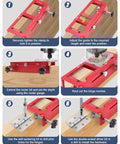 All In One Pro Door Hinge Jig And Lock Installation Kit with aluminum router template in use for hinge mortising on wood.
