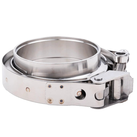 V Band Clamp With Flanges Stainless Steel 304 Quick Release Kit For Exhaust Pipes 1.75 Inch No Gasket Needed Snug Fit