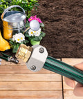 Quick Garden Hose Repair Kit With 3 Aluminum Connectors And Zinc Clamps Fixes Leaks On 3/4 Inch And 5/8 Hoses Perfect For Outdoor Faucets and Yard Care Essentials brass connector on green hose