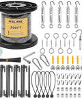 1/16 Inch Black Vinyl Coated Stainless Steel Wire Rope Kit, 200 Ft, 304 Stainless, 7x7 Strand Core with M5 Turnbuckles and Hardware