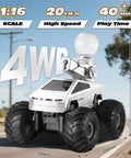 Amphibious RC Car With Water Cannon And Waterproof Remote Scale One To Sixteen 4WD Monster Truck on road
