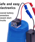 10 Pack Motorized Drawing Robots Kit For Kids Ages 8 And Up, blue motor and covered battery connectors