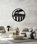 Vintage Steam Locomotive Metal Wall Art For Indoor And Outdoor Decor Dope Iron Silhouette Sign in modern living room