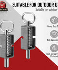 Five Eighth Inch Weld On Spring Latch Assembly With Plain Tube Heavy Duty Steel Trailer Gate Lock, corrosion resistant design.