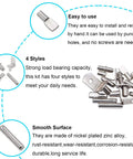Top Shelf 100 Piece Nickel Plated Shelf Pins Kit With Four Styles For Cabinets Closets And Furniture Heavy Duty Zinc Alloy Pegs showing various peg styles.