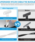 Comparison of upgraded and old nylon cable tie buckle heads with a Shop Ready Pro Grade Nylon Cable Tie Buckle Kit With Clear Storage Box Heavy Duty Self Locking Zip Ties UV Resistant Universal Fit For Car Fender Trunk Bumper Repair Workshop And Home Projects