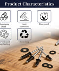 Nine Hundred Seventy Piece Assorted Pop Rivets With Washers Kit Includes Solid Aluminum Blind Rivets In Four Exact Sizes with anti-corrosion features.