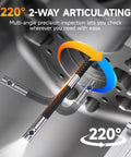 Slim 0.25 Inch Dual Lens Articulating Borescope With 220 Degree Two Way Endoscope Camera in action inspecting an engine
