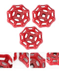 Red Cast Iron Handwheel Valve Handles Replacement Set For Gate And Ball Valves With Flat Bottom Design To Minimize Sundries And Debris