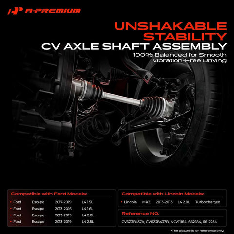 Front Left Driver Side CV Axle Shaft Assembly For Ford Escape 2013-2019 and Lincoln MKZ 2013 2.0L Turbo installation view