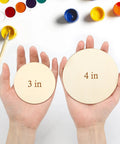 Sweet Unfinished Wood Circles For No Sweat Diy Crafting With Pack Of Thirty Six Three Inch Wooden Rounds For Paint Blank Stamps Engraving Supplies And Home Decor That Really Steals The Show, held in hands.