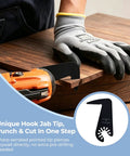 Worker using Jab Saw Blades for Drywall and Carton Universal Oscillating Multi Tool Blades For Drywall Plasterboard And Soft Materials DIY Friendly Pro Grade Performance Fits All Major Brands 5 Pack to cut wood