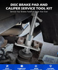 24 Piece Brake Caliper Compression Tool Set For Universal Disc Brakes With Piston Wind Back Kit And Blue Case in use