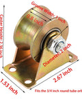 12 Pack 2 Inch U Groove Wheel Pulley 660 Lb Heavy Duty 45 Steel With Bracket Sliding Gate Rollers, side view with dimensions