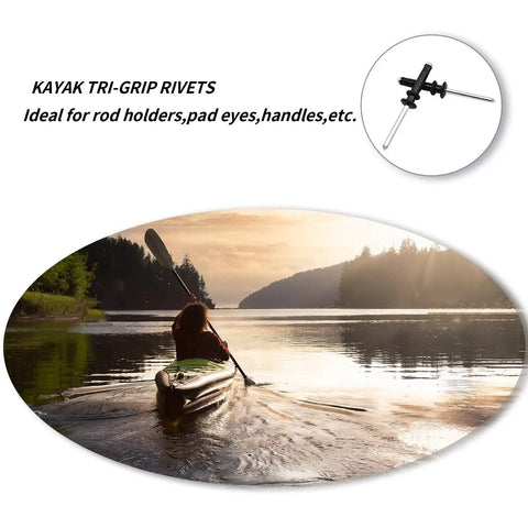 Aluminum Alloy Long Grip Tri Grip Rivets For Kayak Builds And Boats Marine Grade Tri Fold Bulb Mounting Rivets Blind Assortment Kit For Rod Holders Pad Eyes Handles And Terminal Ends, kayak use