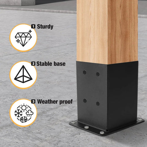Heavy Duty 4x4 Post Base Brackets Set Of 4 For Outdoor Decks Built To Last Powder Coated Steel Rust Resistant Great For Deck Railing Pergola And Pavilion Support Bases Inner Size 3.6 x 3.6 Inches