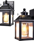 2 Pack Solar Wall Lights Outdoor Motion Sensor Sconce Dusk To Dawn LED Porch Lights Waterproof Wall Mounted Fixtures