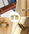 8 Piece Brass Barrel Hidden Hinges For Cabinets And Jewelry Boxes 8mm 180 Degree Concealed Hinge Hardware installed view