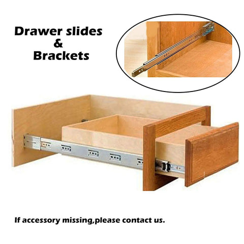 22 Inch Rear Or Side Mount Drawer Slides With Brackets And Screws Soft Close Ball Bearing Cabinet Drawer Runners Installed Example