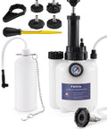 One Man Brake Bleeder Kit With 1L Catch Bottle For Flushing Brakes And Clutch System, Manual Pump, Adapters 43.5-50.7mm
