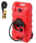 60L Portable Fuel Caddy On Wheels With 10 Ft Delivery Hose And Siphon Pump Heavy Duty Poly Gas Can For Gasoline And Diesel