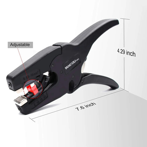 Automatic Wire Stripper And Cutter 2-In-1 Tool with Auto Distance Positioning, 7.6-inch length, 4.29-inch height, black handle