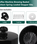 Bottom Spring Loaded Stopper Kit For Coffee Machine Brewing Basket Replacement For Compatible 990117900 990237500 Two Pack Durable Plastic And Silicone Accessory Keeps Brew Basket Sealed No Fuss Install For Home Coffee Makers, 2-pack parts