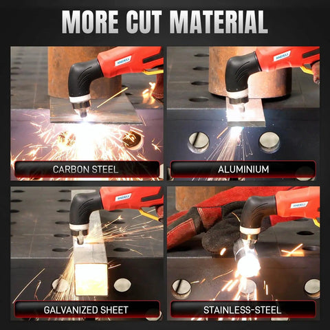 65 Amp Non HF Plasma Cutter with CNC Ready Control cutting carbon steel, aluminum, galvanized sheet, and stainless steel