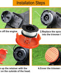 Installation steps for String Trimmer Spool Replacement Kit For AF 100 30Ft 0.065 Inch Line Fits GH600 GH610 GH900 LST Series